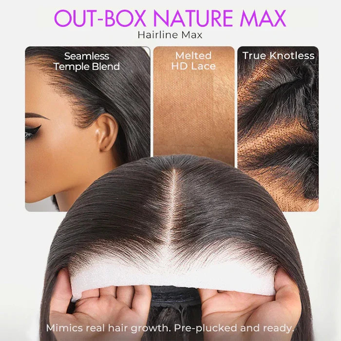 Glueless Lace Wig – Natural V-Shaped Hairline, Silky Human Hair, Instant Glam!100% Natural Hairline 250% Density