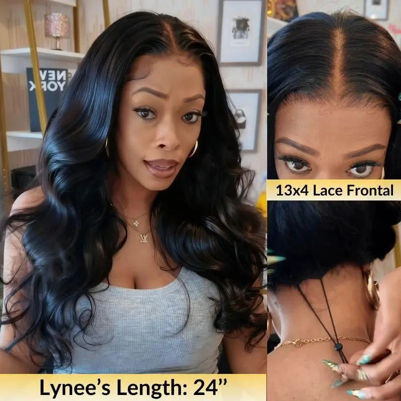 🔥Final 4 Hours: 50%OFF🔥Body Wave 13x6 Lace Frontal Wig Human Hair Pre Plucked Pre Bleached 180% Density Beginner Friendly