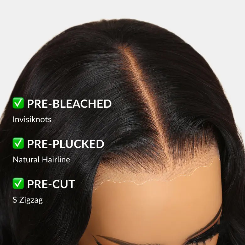 🔥Final 4 Hours: 50%OFF🔥Body Wave 13x6 Lace Frontal Wig Human Hair Pre Plucked Pre Bleached 180% Density Beginner Friendly