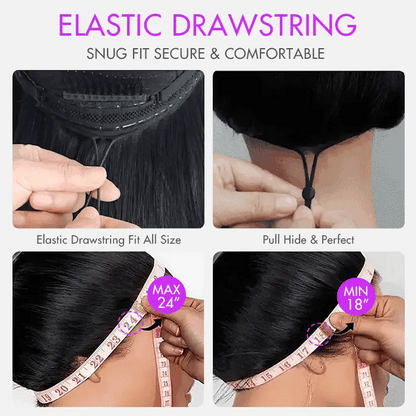 Glueless Lace Wig – Natural V-Shaped Hairline, Silky Human Hair, Instant Glam!100% Natural Hairline 250% Density