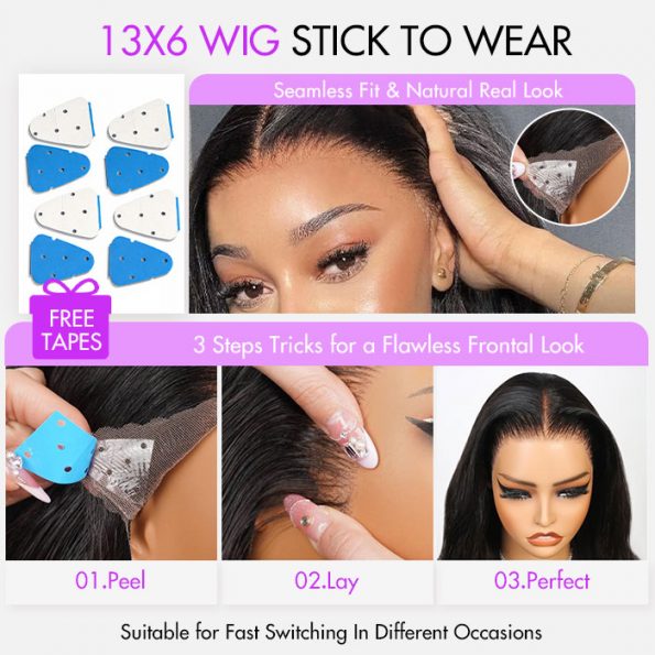 Glueless Lace Wig – Natural V-Shaped Hairline, Silky Human Hair, Instant Glam!100% Natural Hairline 250% Density