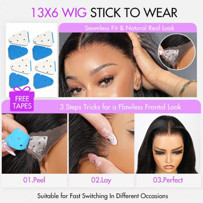 Glueless Lace Wig – Natural V-Shaped Hairline, Silky Human Hair, Instant Glam!100% Natural Hairline 250% Density